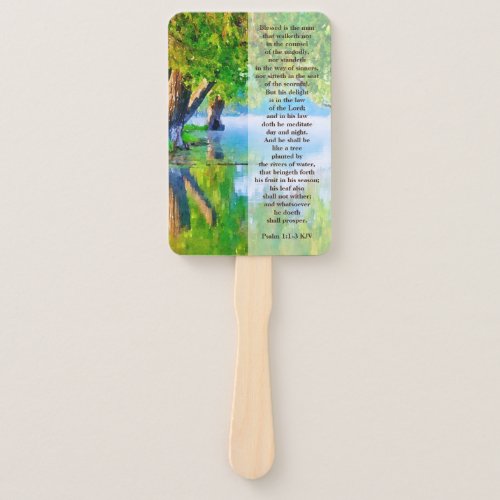 Psalm11_3 Blessed is the man Christian  Hand Fan