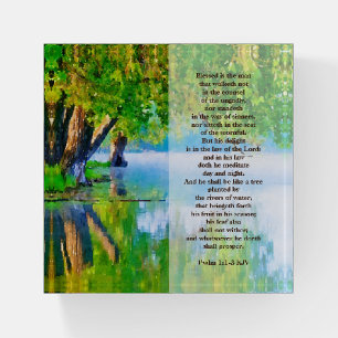 Psalm1:1-3 Blessed is the man Christian Paperweight