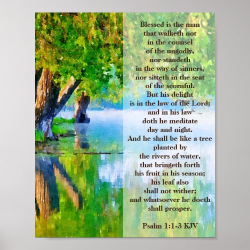 Psalm11_3 Blessed is the man Christian Poster