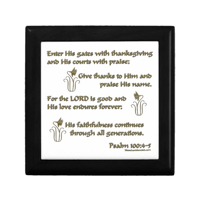 Psalm 100:4-5 keepsake box (Front)