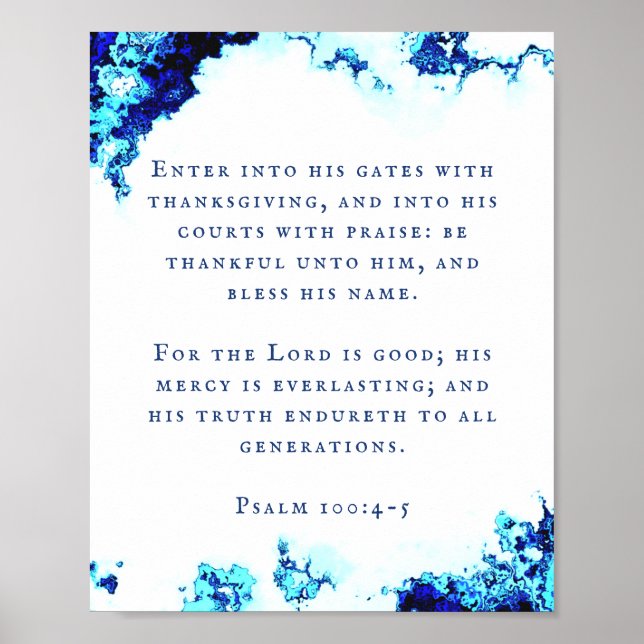 Psalm 100:4-5 Scripture Abstract art wall Poster (Front)