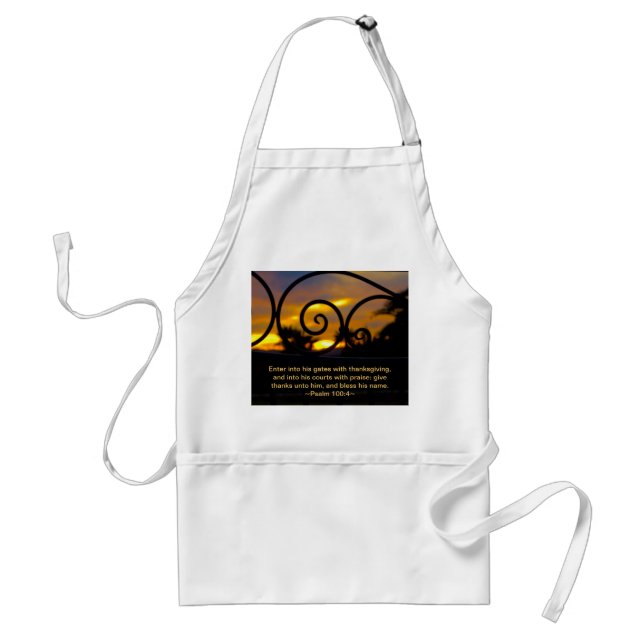 Psalm 100:4 adult apron (Front)