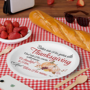 Psalm 100:4 Enter into His gates with Thanksgiving Paper Plates