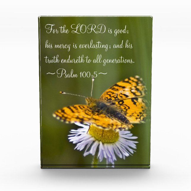 Psalm 100:5 acrylic award (Front)