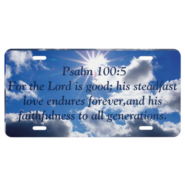 Psalm 100:5 license plate (Front)