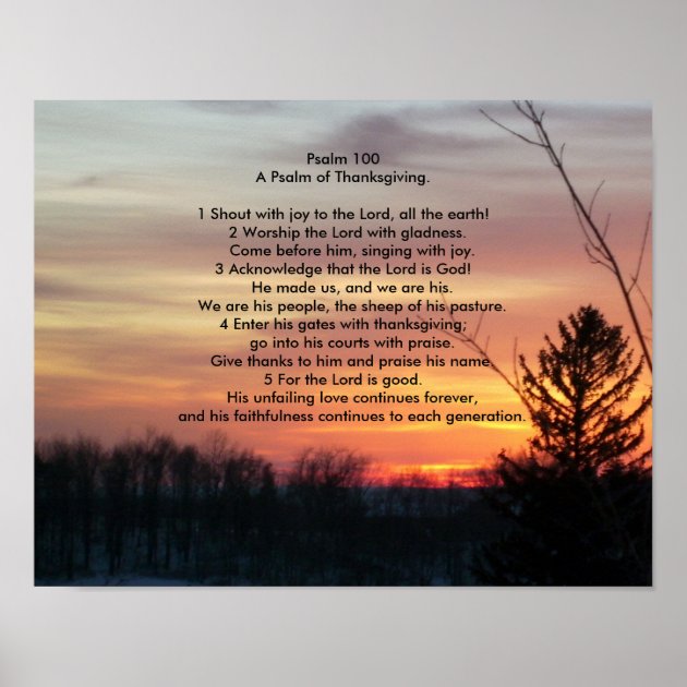 Psalm 100 A Psalm Of Thanksgiving Poster | Zazzle