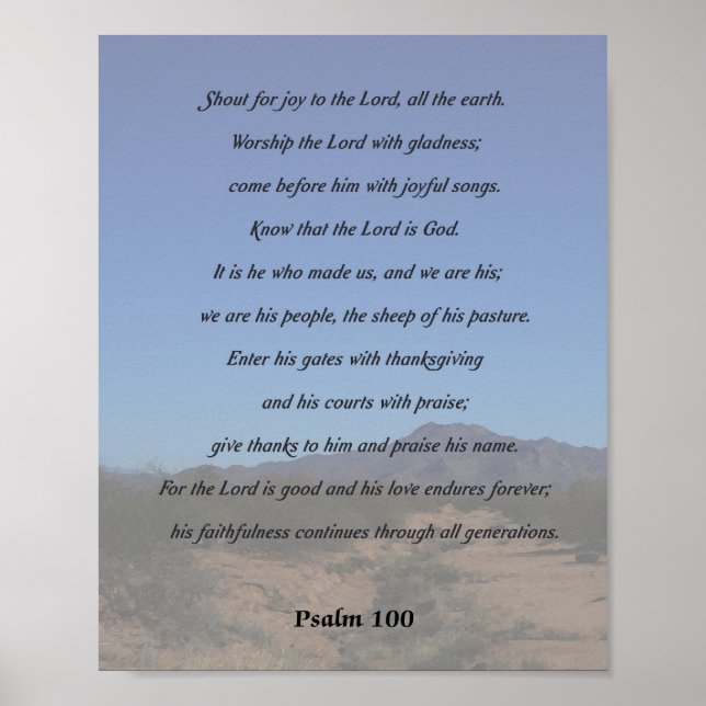Psalm 100, Shout for joy Poster (Front)