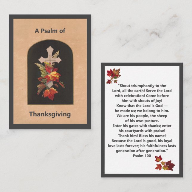 Psalm 100 Thanksgiving Prayer Card (Front/Back)