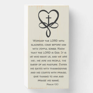 Psalm 100 Wooden Religious Sign Box