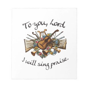 Psalm 101:1 - Vintage Musical Illustration Notepad