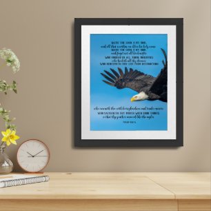 Psalm 103 Flying Eagle Black Metal Framed Art