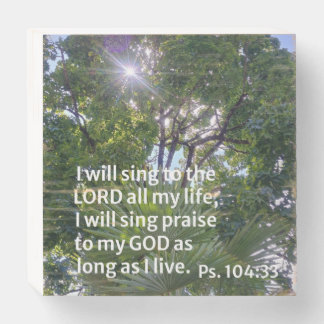 Psalm 104:33 I will sing to the Lord Wooden Box Sign
