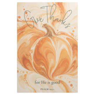  Psalm 107:1 Give Thanks Christian Pumpkin Design Gallery Wrap