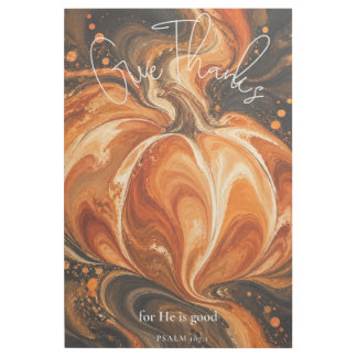  Psalm 107:1 Give Thanks Christian Pumpkin Design Gallery Wrap