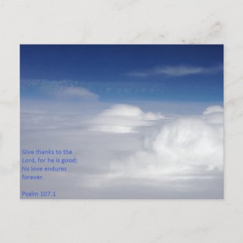 Psalm 107:1 Scripture Post Card by PamelaRaeCreations at Zazzle