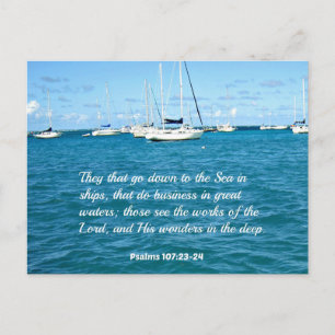 Psalm 107:23-24 They that go down to the Sea... Postcard