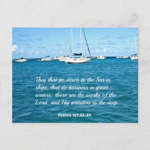 Psalm 10723_24 They that go down to the Sea Postcard