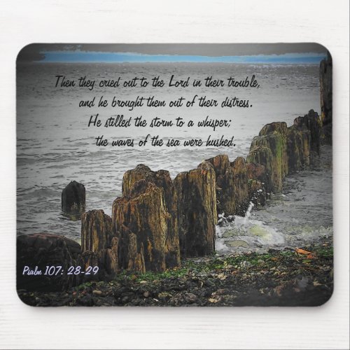 Psalm 107 28_29 mouse pad