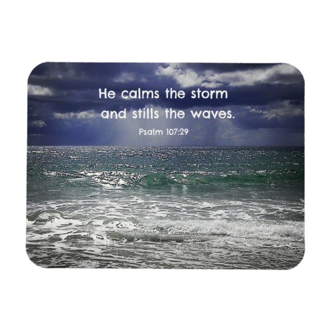 Psalm 107:29 He calms the storm and stills the... Magnet (Horizontal)