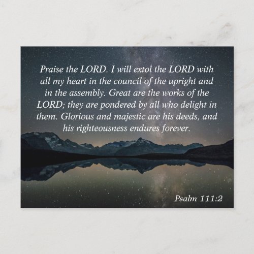 Psalm 1112 Bible Verse Praise the Lord Nature Sky Postcard