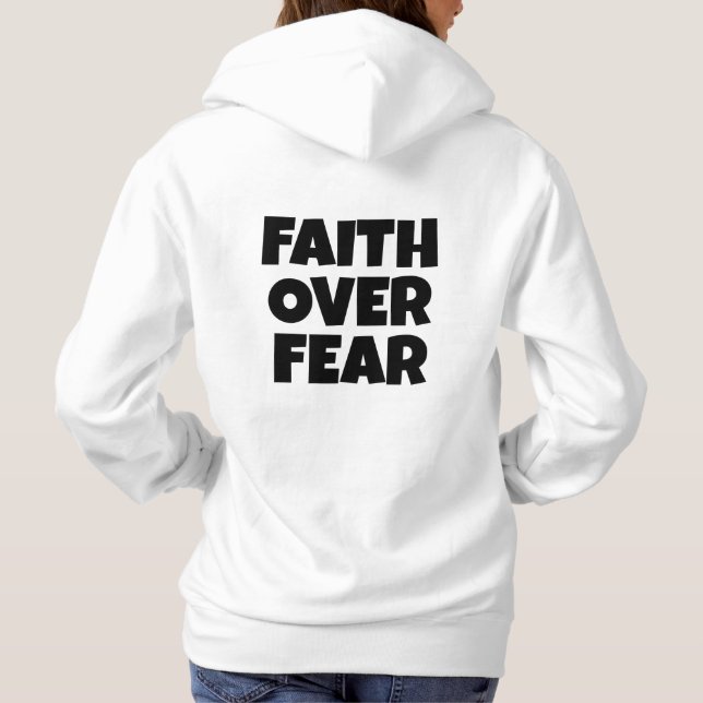 Psalm 112:6, Faith Over Fear Christian Bible Verse Hoodie (Back)