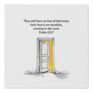Psalm 112:7 Bible Verse Christian Decor Wall Art