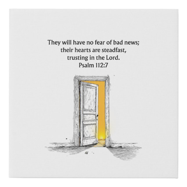 Psalm 112:7 Bible Verse Christian Decor Wall Art (Front)