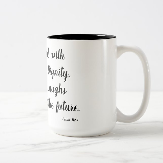 Psalm 112:7 Two-Tone coffee mug (Right)