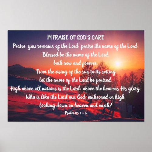 Psalm 113 1 _ 6 Poster