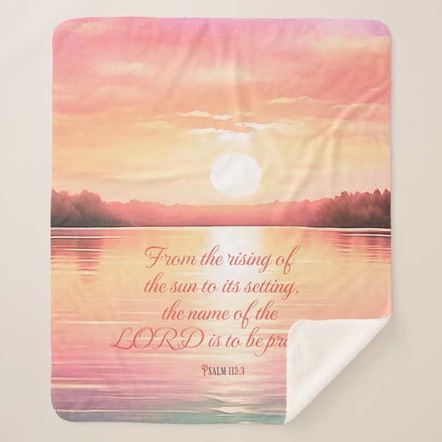 Psalm 113:3 sherpa blanket (Front)