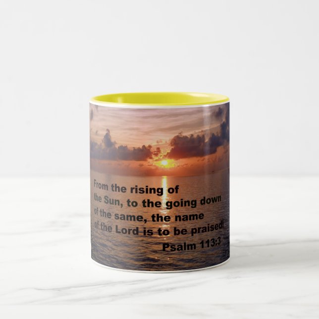 Psalm 113:3 Two-Tone coffee mug (Center)