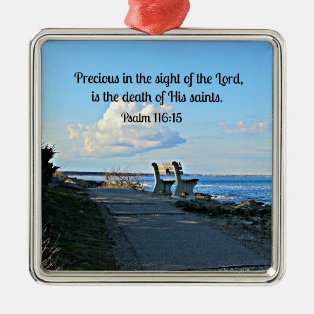 Psalm 116:15 metal ornament (Front)