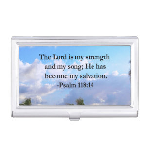 PSALM 118:14 SERENE OCEAN PHOTO DESIGN BUSINESS CARD CASE