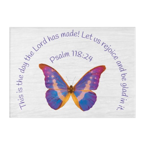 Psalm 11824 and Watercolor Butterfly Acrylic Print