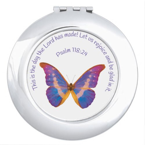 Psalm 11824 and Watercolor Butterfly Compact Mirror