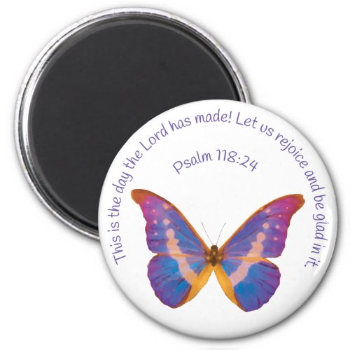 Psalm 11824 and Watercolor Butterfly Magnet