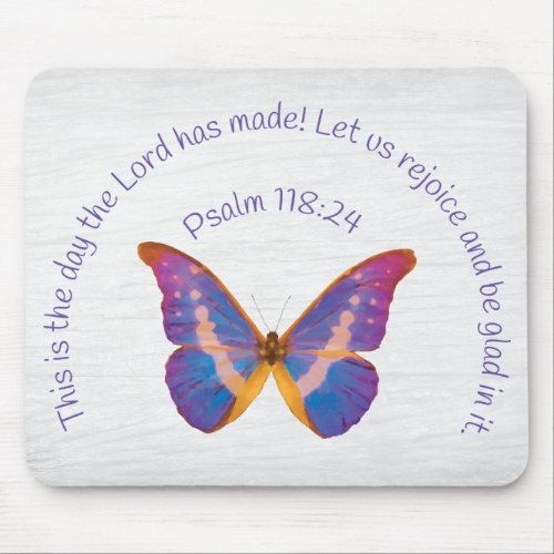 Psalm 11824 and Watercolor Butterfly Mouse Pad