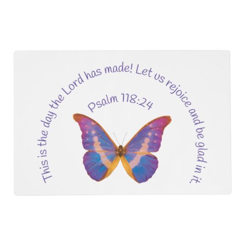 Psalm 11824 and Watercolor Butterfly Placemat