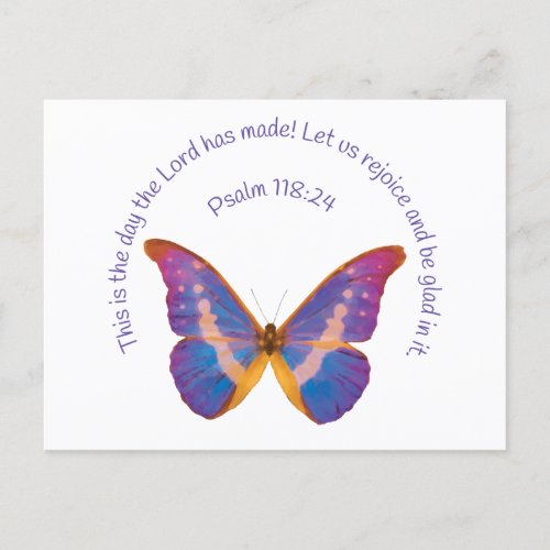 Psalm 11824 and Watercolor Butterfly Postcard