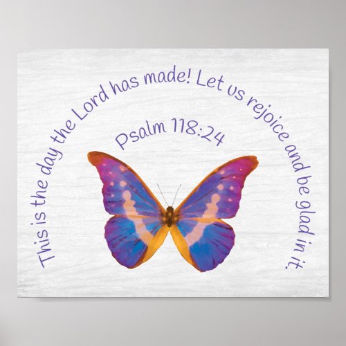 Psalm 11824 and Watercolor Butterfly Poster