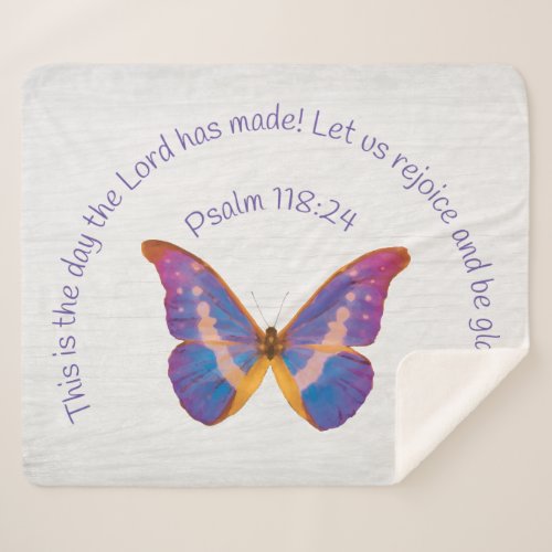 Psalm 11824 and Watercolor Butterfly Sherpa Blanket