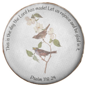 Psalm 118:24 Bible Verse and Sparrow Pair Chocolate Covered Oreo