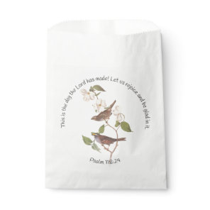 Psalm 118:24 Bible Verse and Sparrow Pair Favor Bag