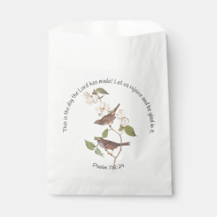 Psalm 118:24 Bible Verse and Sparrow Pair Favor Bag