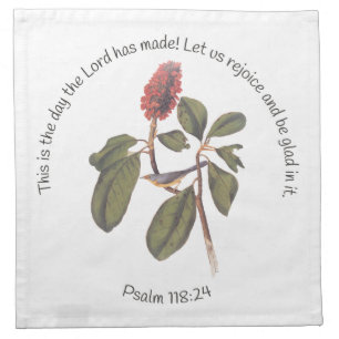 Psalm 118:24 Canada Warbler Cloth Napkin