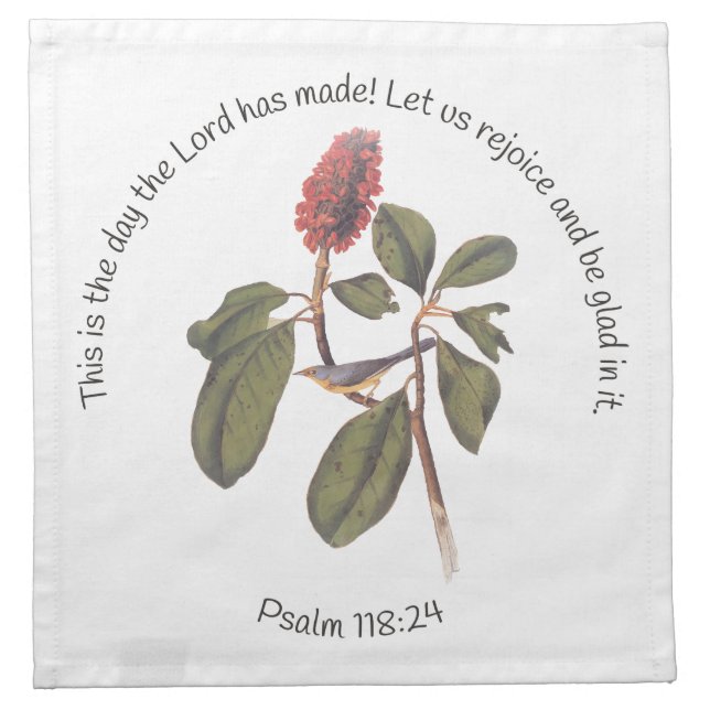 Psalm 118:24 Canada Warbler Cloth Napkin (Front)