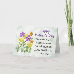 Psalm 118:24 Inspirational Floral Mother's Day Card