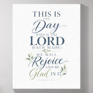 Psalm 118:24 KJV This Is the Day Bible Verse Canvas Photo Tile