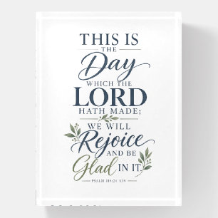 Psalm 118:24 KJV This Is the Day Bible Verse Paperweight