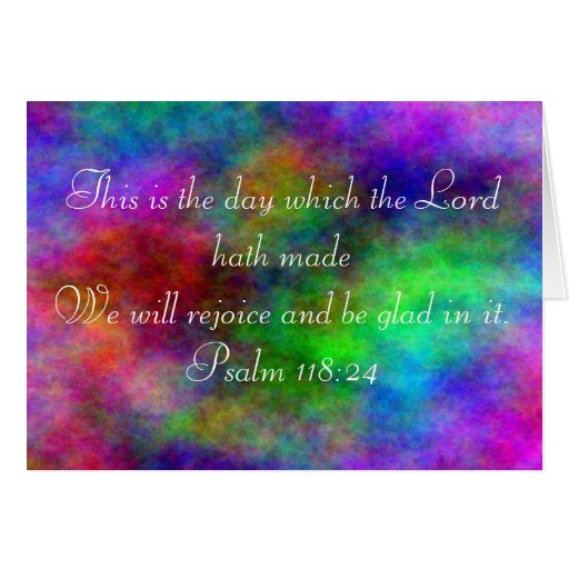 Psalm 118:24 rainbow card | Zazzle